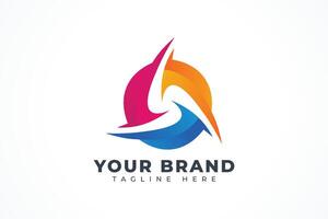 spinning three abstract wave vortex logo design vector