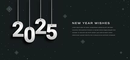 2025 new year design template illustration with hanging decoration theme vector