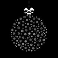 Christmas ball made from snowflakes. Christmas ball with colorful elements. illustration for greeting card background. vector