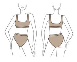 Female body shapes in a swimsuit vector