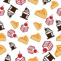 seamless pattern cakes with white background vector