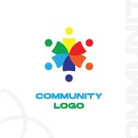 Creative unity colorful community logo design vector