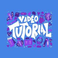 Tutorial concept. word and decoration. vector