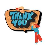 Thank you phrase. speech bubble message. vector