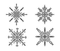 Flakes of snow set isolated. illustration. vector