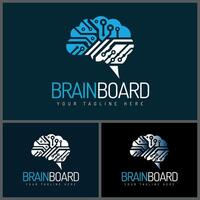 brain board circuit line logo modern design template vector