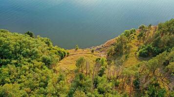 Landscape of mountain view. Aerial drone view of lake in mountain video