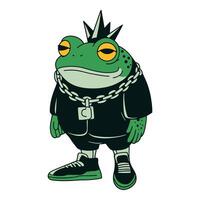 Cool Punk Frog Character Illustration vector