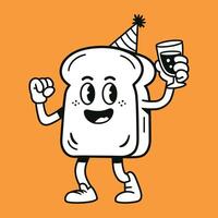 Party toast character with drink illustration vector