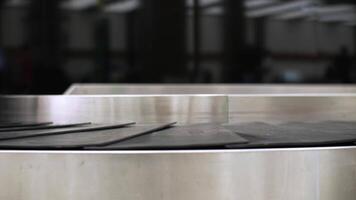 Empty baggage carousel at the airport video