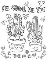 stuck on you valentine color pages vector