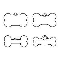 Bone tag icon set. Dog tag illustration sign collection. Tag symbol or logo. vector