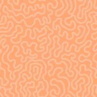 Hand drawn seamless pattern with wavy lines. Wave pattern. Peach color background. Curved line. Beige geometric texture vector