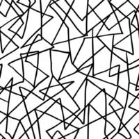 Abstract seamless pattern with chaotic zigzag lines. Black and white abstract background with scribbles. Modern texture with pencil drawn broken lines vector