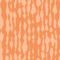 Hand drawn seamless pattern with shabby spots. Beige and orange grunge texture drawn with brush. Peach color background. Vertical curved stripes. Uneven brush strokes vector