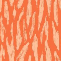 Hand drawn seamless pattern with shabby spots. Beige and orange grunge texture drawn with brush. Peach color background. Tree bark drawing vector