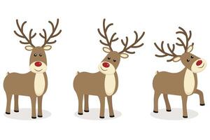 A set of reindeer on a white background vector