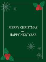 Merry Christmas and Happy New Year rectangular vertical card vector