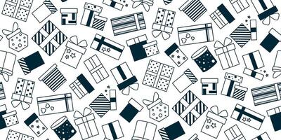 Gift boxes seamless pattern doodle sketch style vector