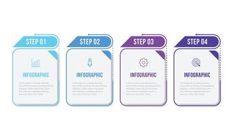 Infographic design with icons and 4 options or steps. Infographics for business concept. Can be used for presentations banner, workflow layout, process diagram, flow chart, info graph vector