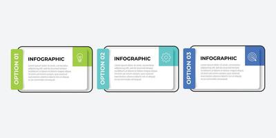 infographic design template with 3 options or steps vector