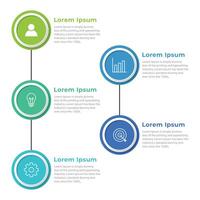 abstract elements of graph infographic template with label, integrated circles. business concept with 5 options. vector