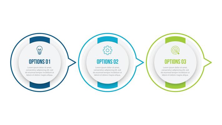 infographic design template with 3 options or steps