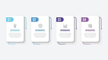 Infographic design with icons and 4 options or steps. Infographics for business concept. Can be used for presentations banner, workflow layout, process diagram, flow chart, info graph vector