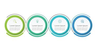 Business infographic template. 4 Step timeline journey. Process diagram, 4 options on white background, Infograph elements illustration. vector