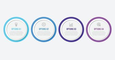 Infographic design with icons and 4 options or steps. Infographics for business concept. Can be used for presentations banner, workflow layout, process diagram, flow chart, info graph vector