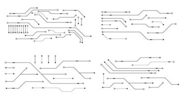 Set of printed circuit board. Abstract futuristic circuit board. Hi tech digital circuit board. Futuristic technology design elements. illustration vector