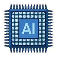Artificial intelligence chip. AI processor concept. Futuristic microchip processor. AI chip symbol. Technology innovation concept. illustration vector