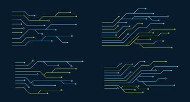Set of printed circuit board. Abstract futuristic circuit board. Digital circuit board. Futuristic technology design elements. illustration vector