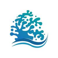 Coral logo design template flat style vector