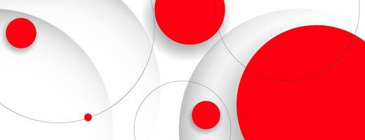 red and white circles abstract background vector