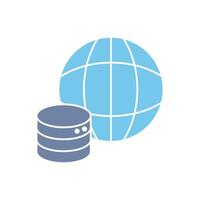 global data concept line icon. Simple element illustration. global data concept outline symbol design. vector