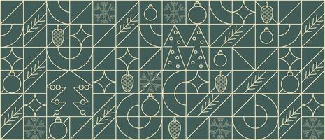Modern Christmas geometric background with simple line elements. Creative abstract Xmas design. illustration vector