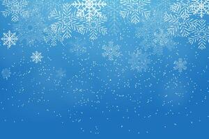 Winter background with watercolor snow texture and falling snowflakes. Winter sky. Snowy background. Cold weather illustration. vector