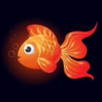 goldfish isolated on dark background vector