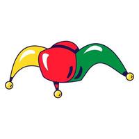 Multicolored funny jester hat with bells vector
