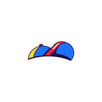 Multicolored baseball cap with wide brim vector