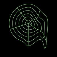 Y2K Rave Psychedelic Futuristic Deformed Round Net in trendy neon green black style vector