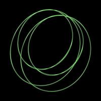 Y2K Rave Psychedelic Futuristic Crossing Circles in trendy neon green black style vector