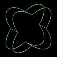 Y2K Rave Psychedelic Futuristic Diagonal Four-pointed Form in trendy neon green black style vector