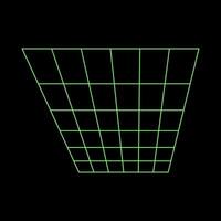 Y2K Rave Psychedelic Futuristic 3D Grid Perspective in trendy neon green black style vector