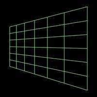 Y2K Rave Psychedelic Futuristic Perspective Grid in trendy neon green black style vector