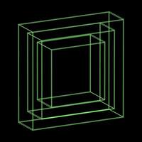 Y2K Rave Psychedelic Futuristic Squares in trendy neon green black style vector