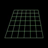 Y2K Rave Psychedelic Futuristic 3D Grid in trendy neon green black style vector