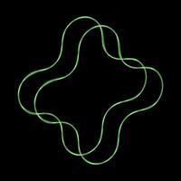 Y2K Rave Psychedelic Futuristic Cross-Shaped Form in trendy neon green black style vector