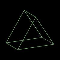 Y2K Rave Psychedelic Futuristic Triangle in trendy neon green black style vector